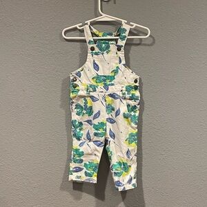 GAP White and Blue Overalls One Piece